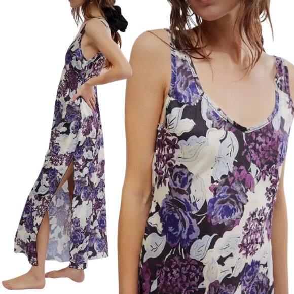 Free People Intimately FP Worth The Wait Floral Maxi Slip Dress Women Small NWOT - Picture 2 of 15
